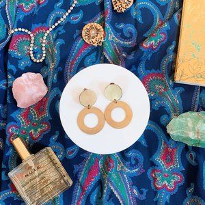 NWT modern weaving mini disco earrings